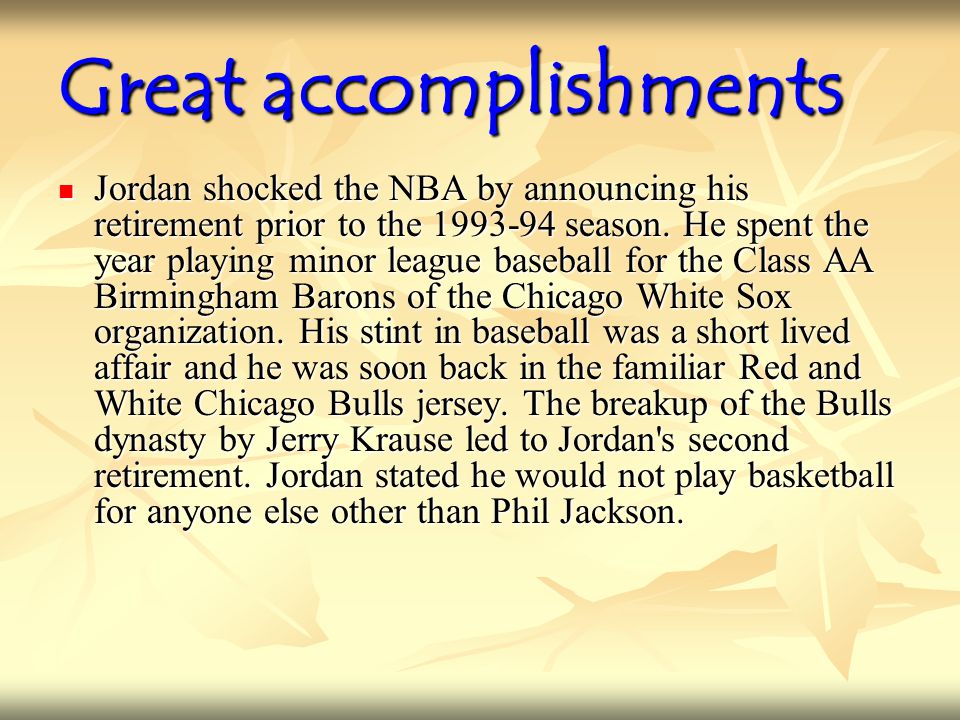 Great accomplishments