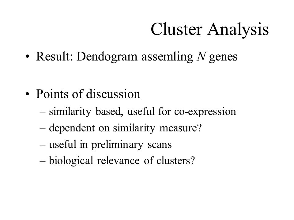 Cluster Analysis Result: Dendogram assemling N genes