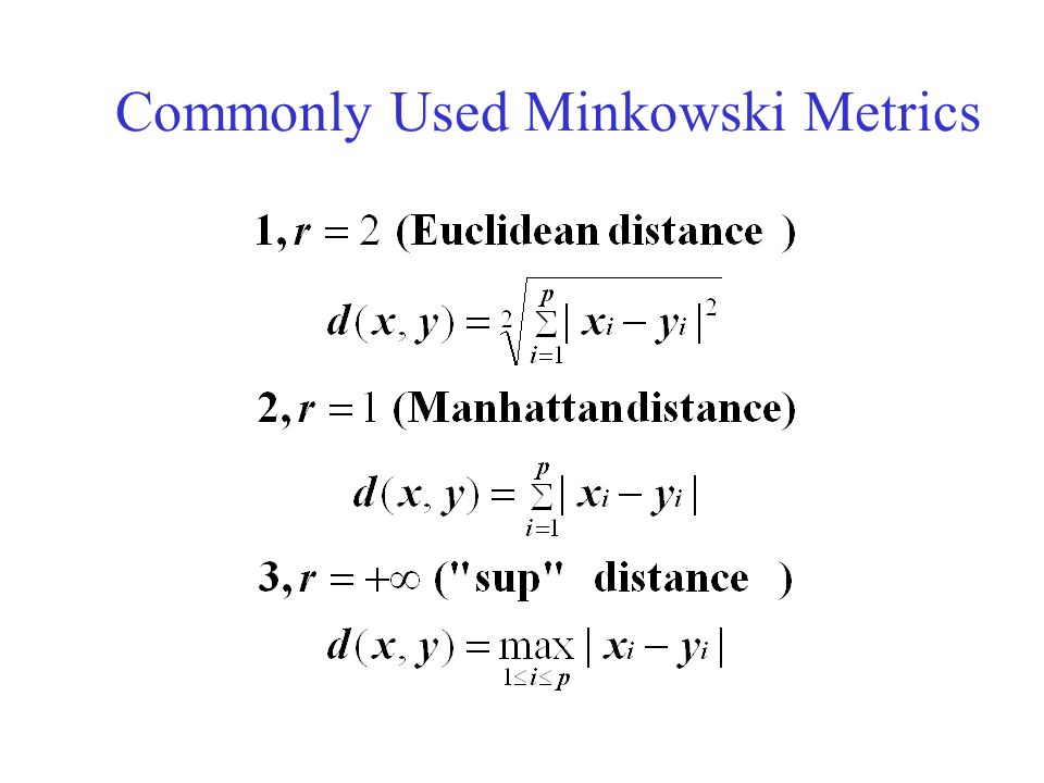 Commonly Used Minkowski Metrics