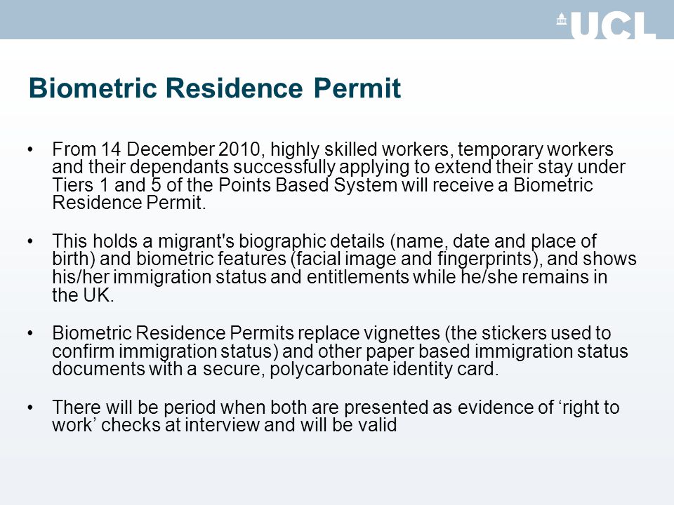 Biometric Residence Permit