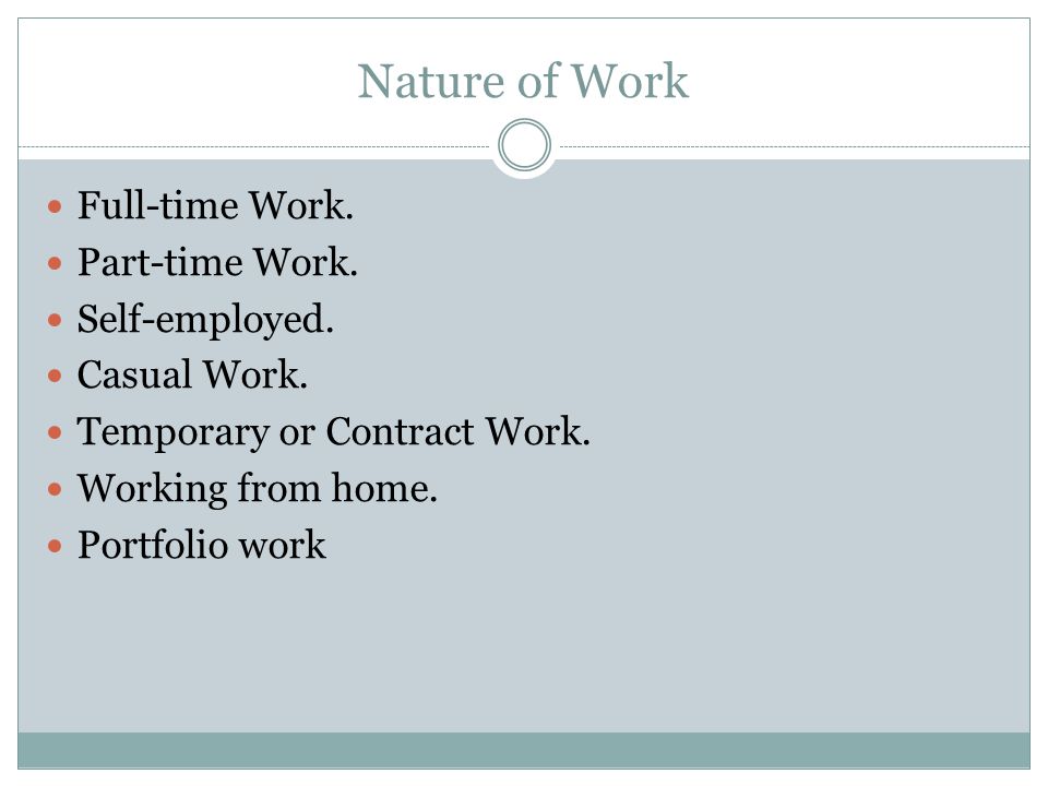 are different types of work? ppt download
