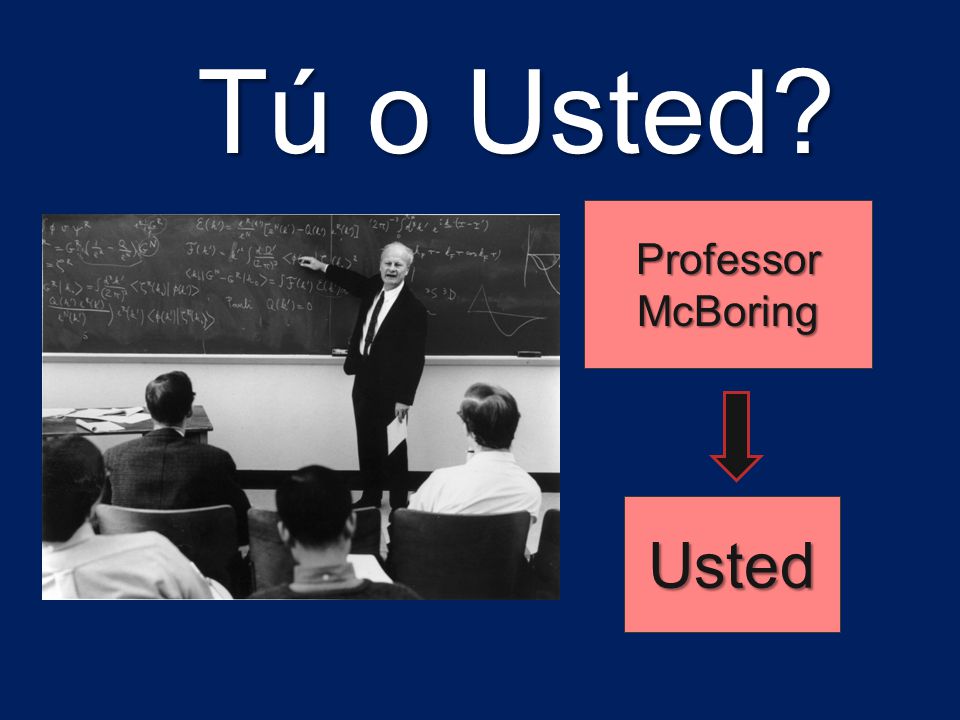 Tú o Usted Professor McBoring Usted