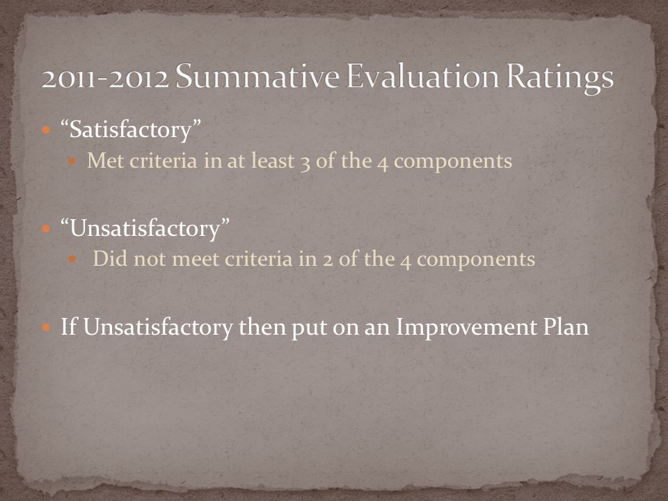 Summative Evaluation Ratings