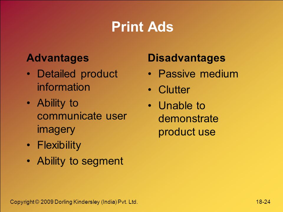Print Ads Advantages Detailed product information