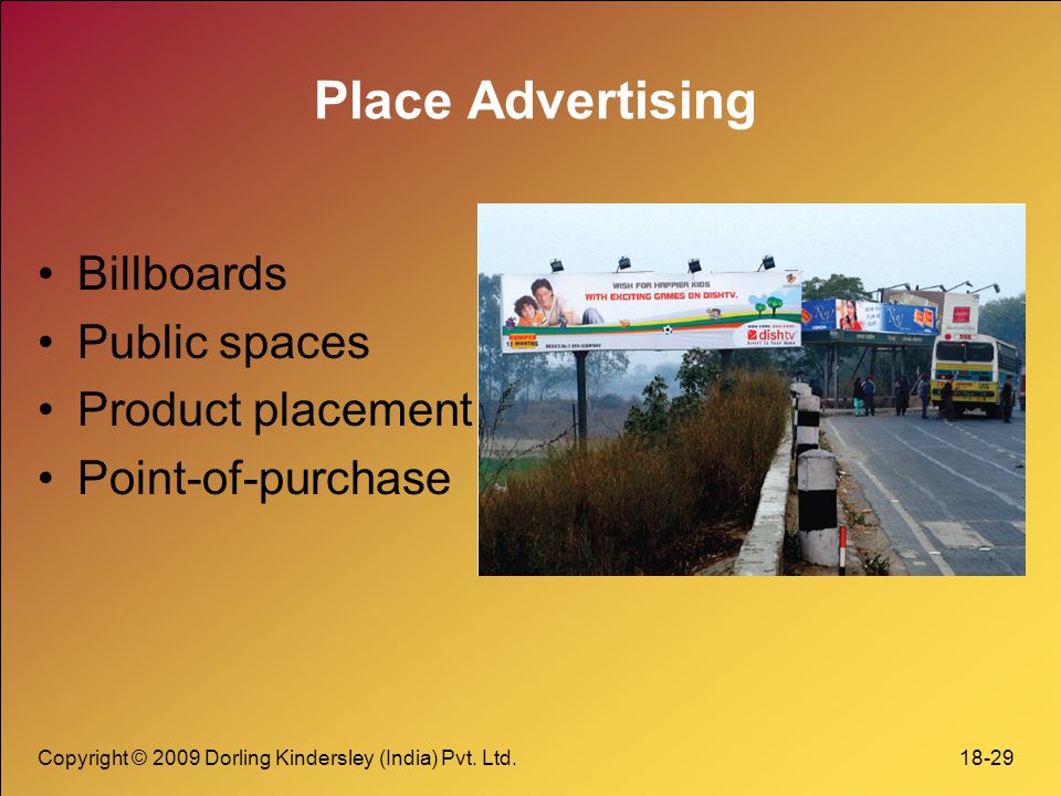 Place Advertising Billboards Public spaces Product placement