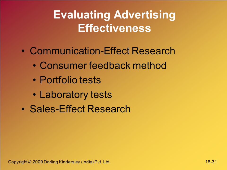 Evaluating Advertising Effectiveness