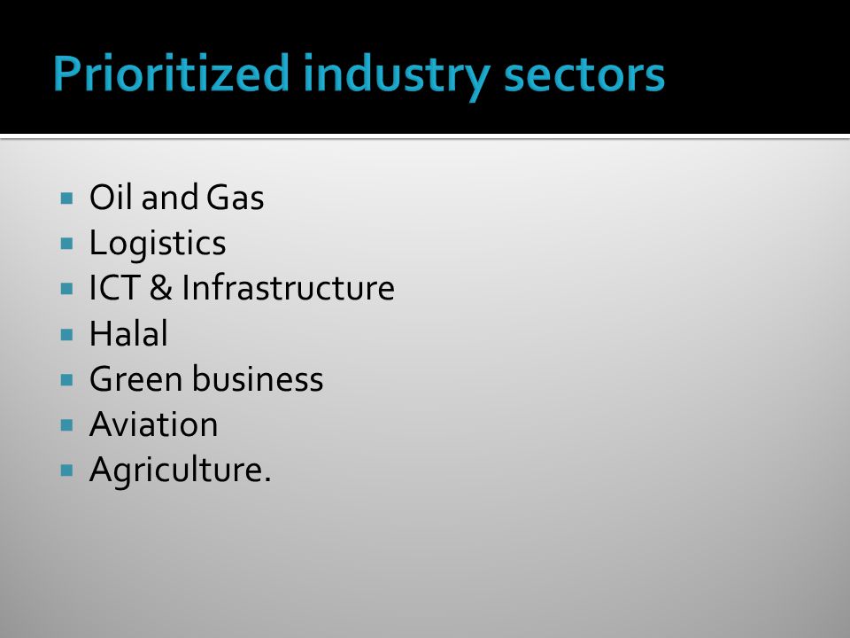 Prioritized industry sectors
