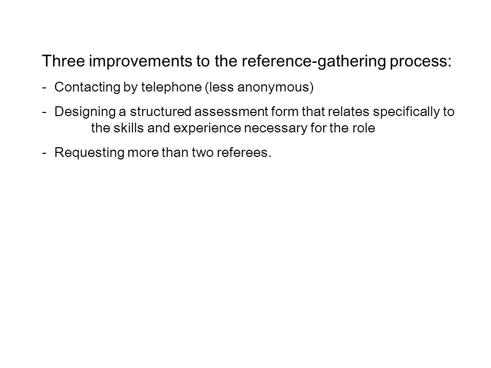 Three improvements to the reference-gathering process: