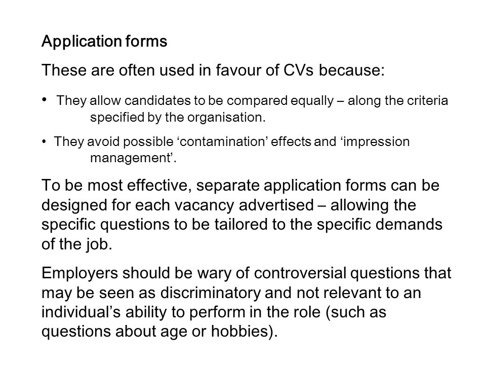These are often used in favour of CVs because: