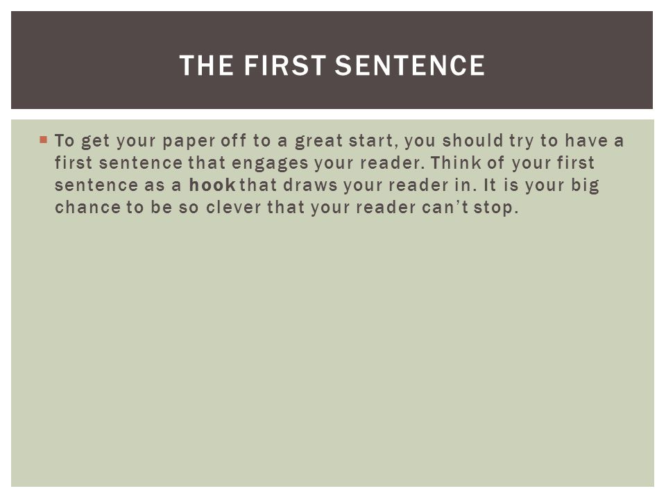 how to write a opening sentence