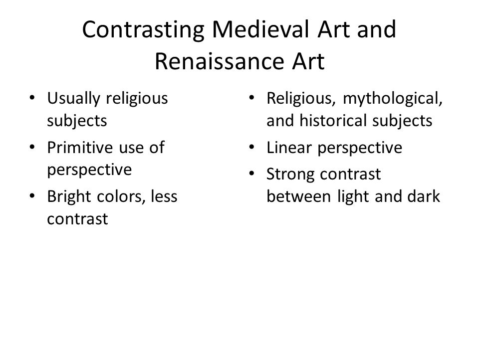 Contrasting Medieval Art and Renaissance Art