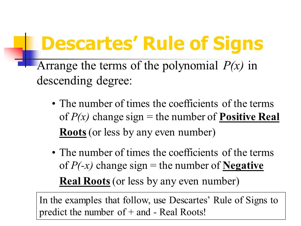 Descartes’ Rule of Signs