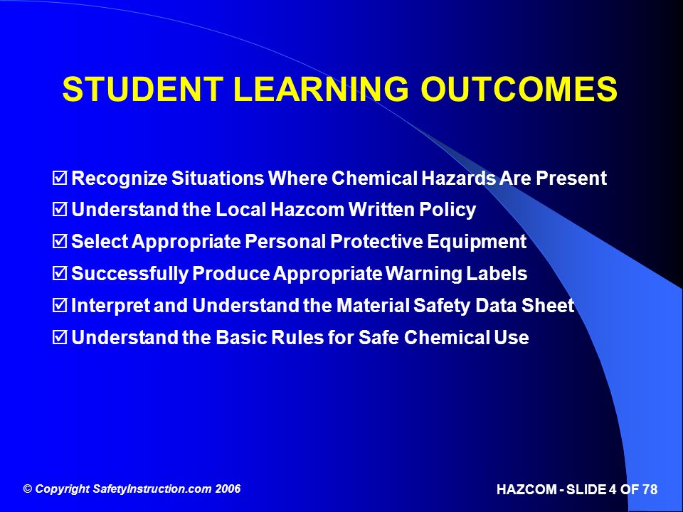 STUDENT LEARNING OUTCOMES