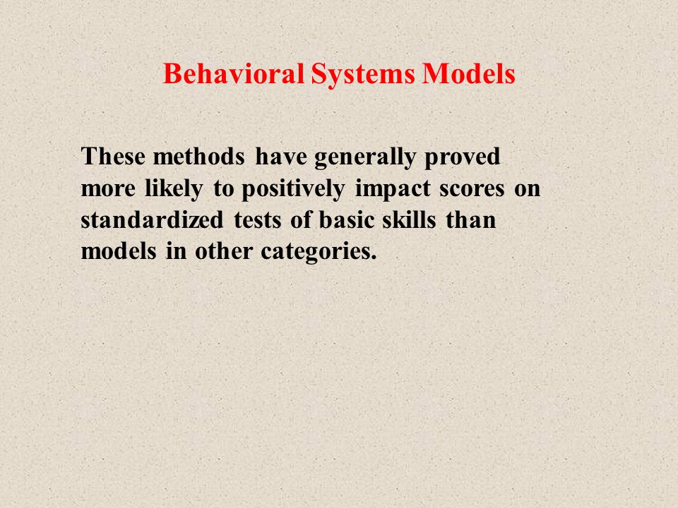 Behavioral Systems Models