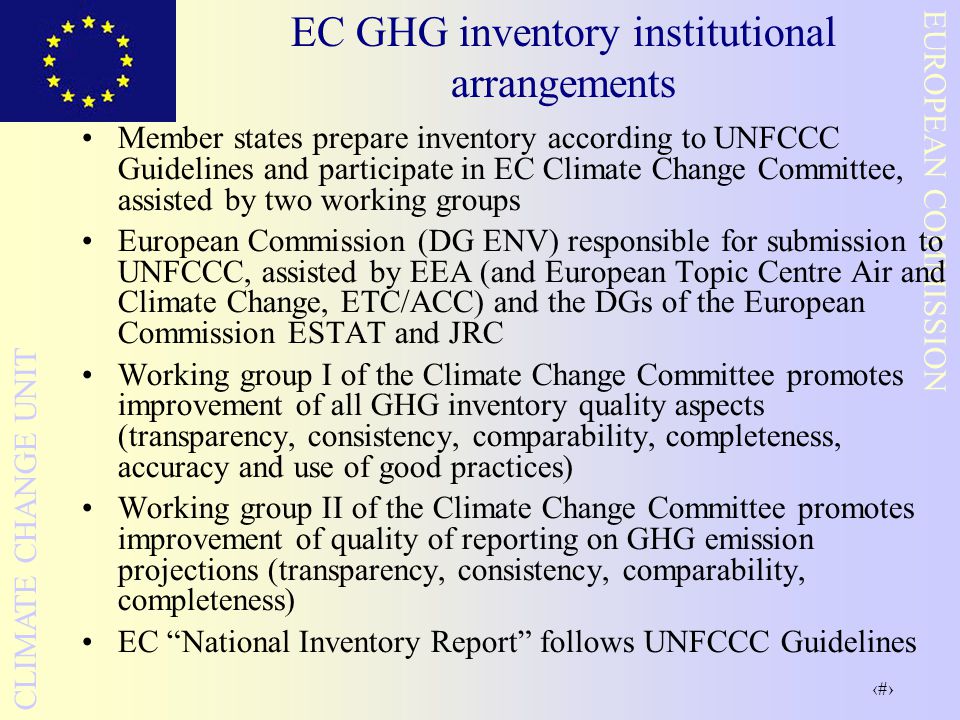 EC GHG inventory institutional arrangements
