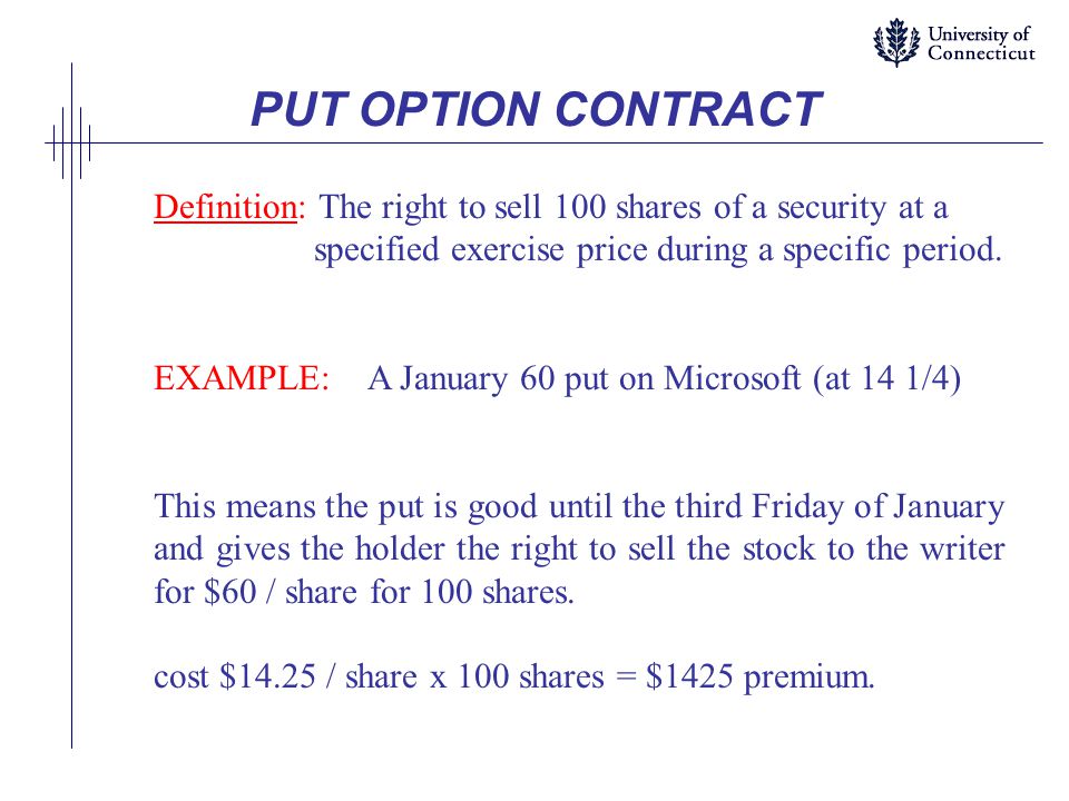OPTIONS THE TWO BASIC OPTIONS - PUT AND CALL - ppt download