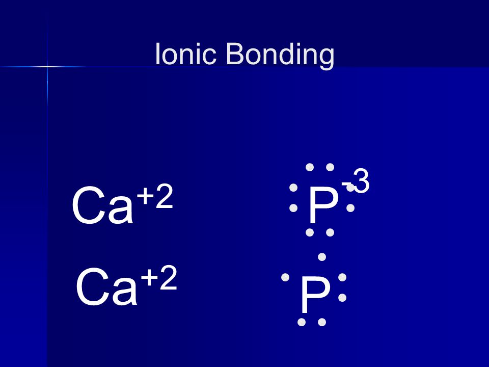 Ionic Bonding Ca+2 P-3 Ca+2 P