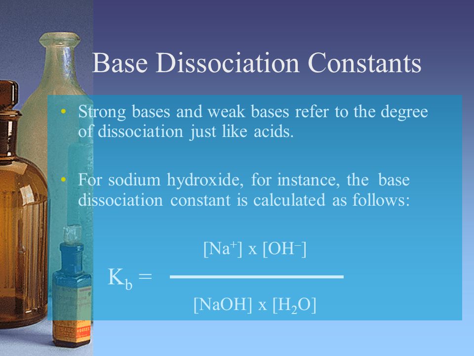 Base Dissociation Constants