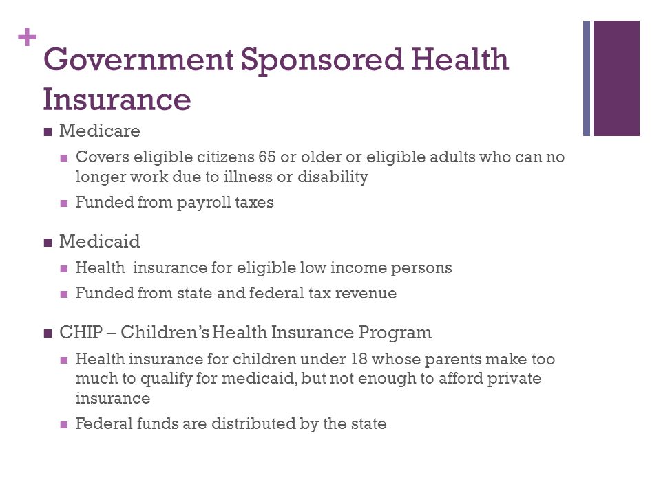 Government Sponsored Health Insurance