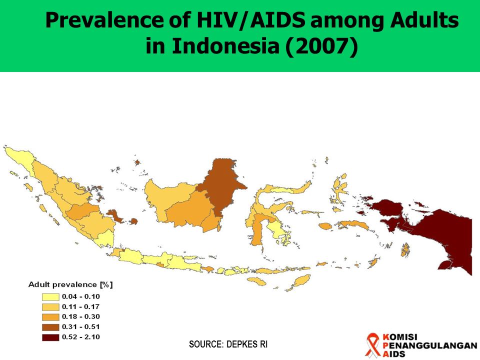 Prevalence of HIV/AIDS among Adults in Indonesia (2007)