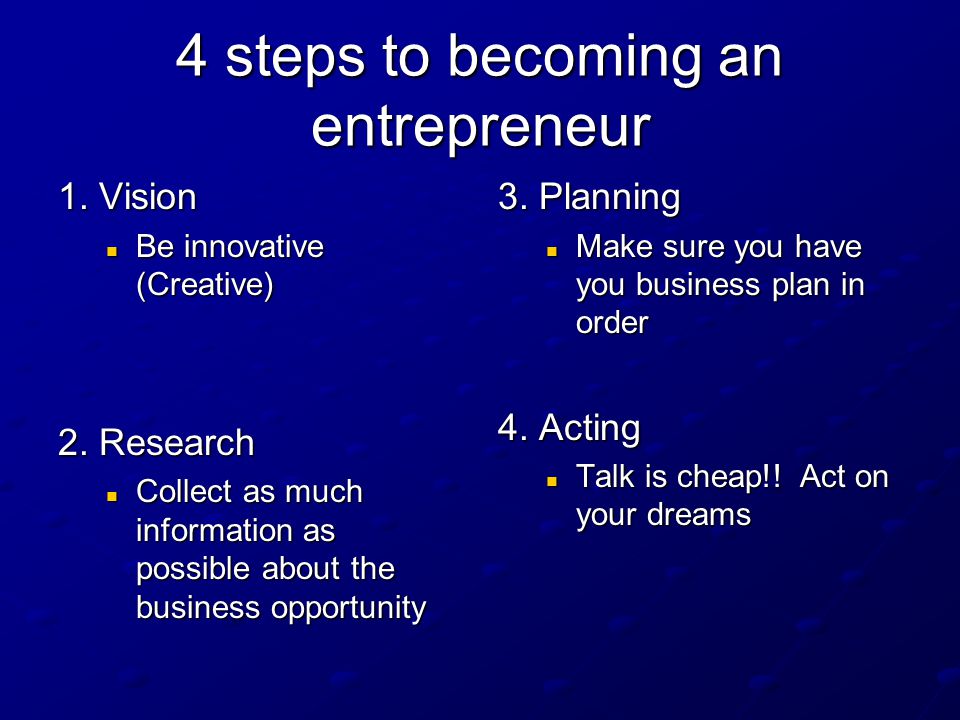 Featured image of post Steps To Becoming An Entrepreneur / One of the first steps for becoming an entrepreneur is a basic introspection, finding out yourself.