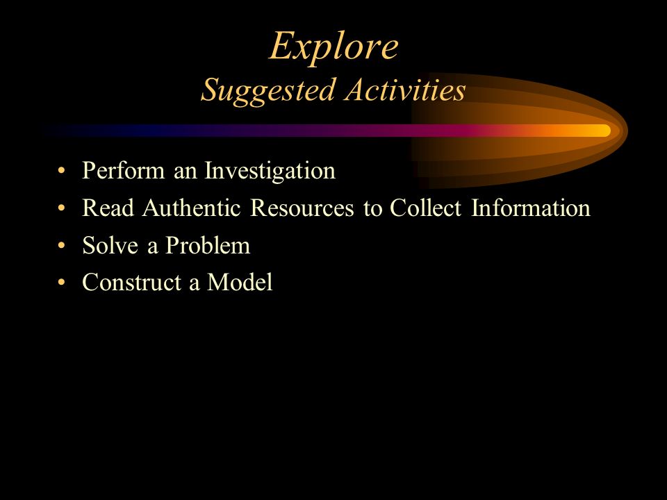 Explore Suggested Activities