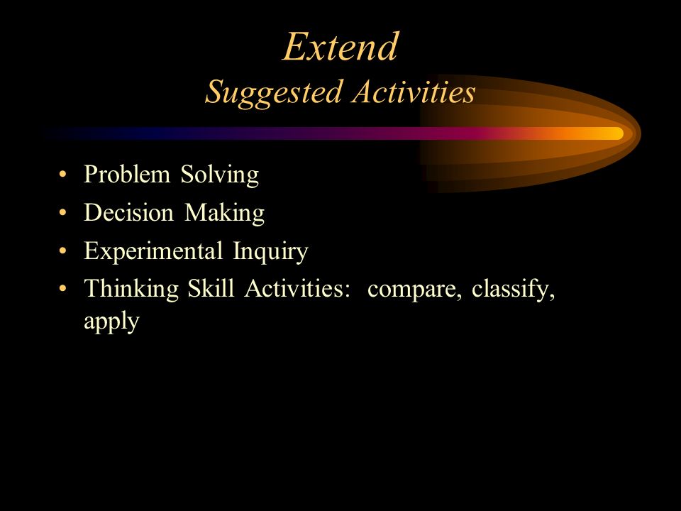Extend Suggested Activities
