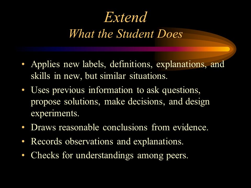 Extend What the Student Does