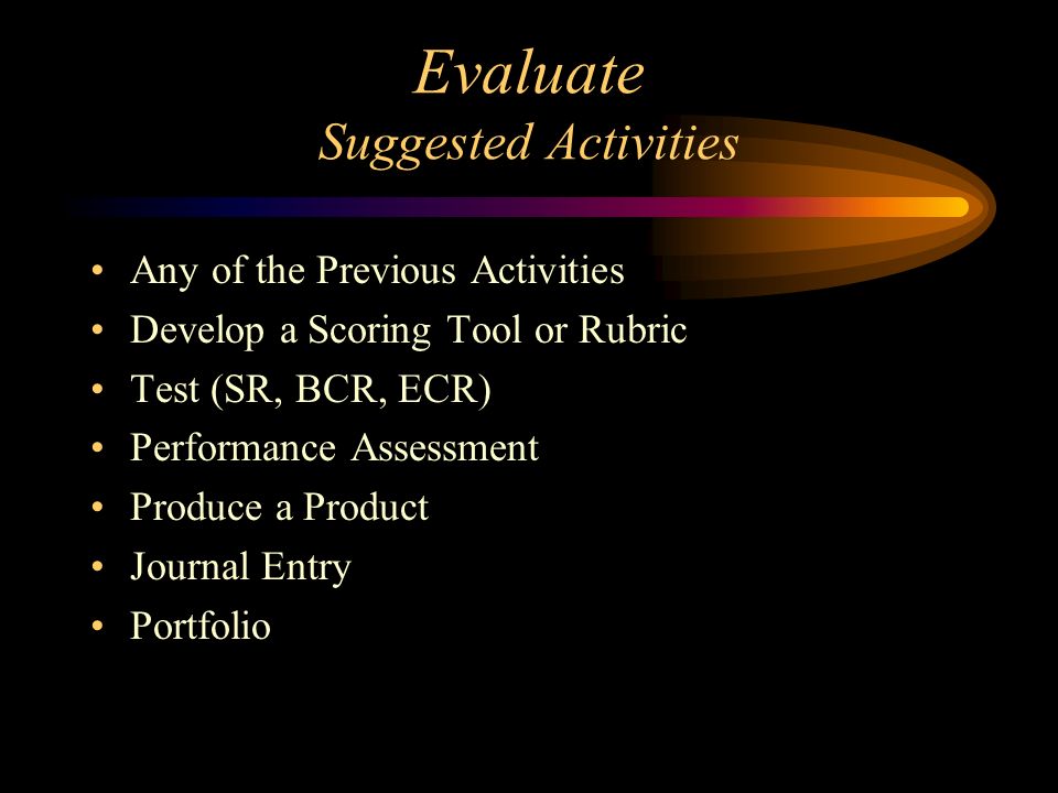 Evaluate Suggested Activities