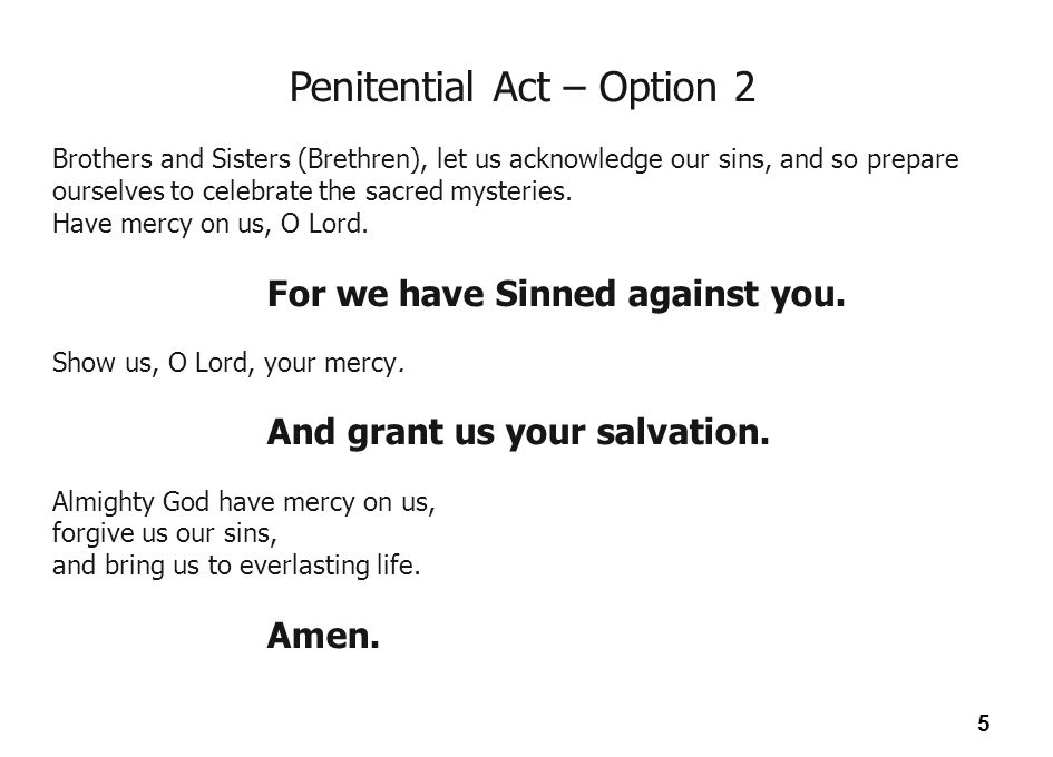 Penitential Act – Option 2