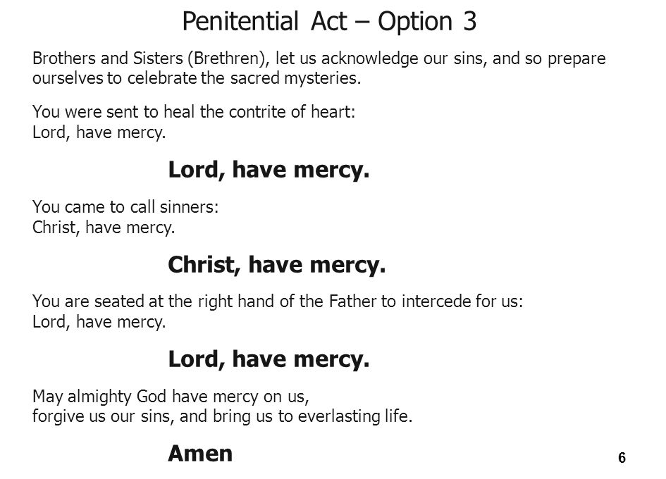 Penitential Act – Option 3