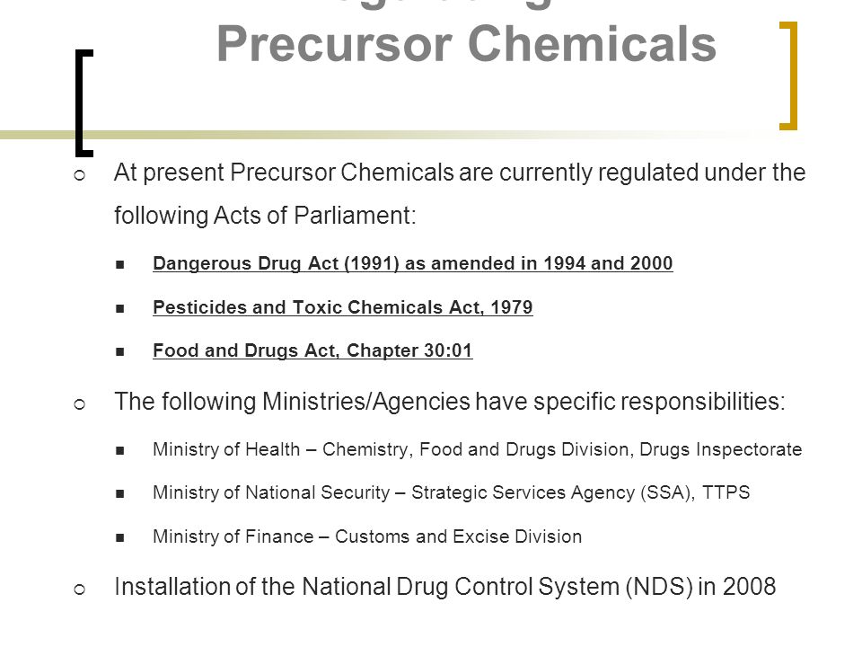 Regulating Precursor Chemicals