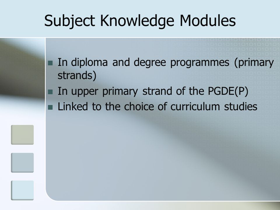 Subject Knowledge Modules