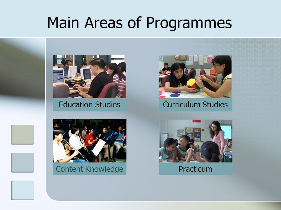 Main Areas of Programmes