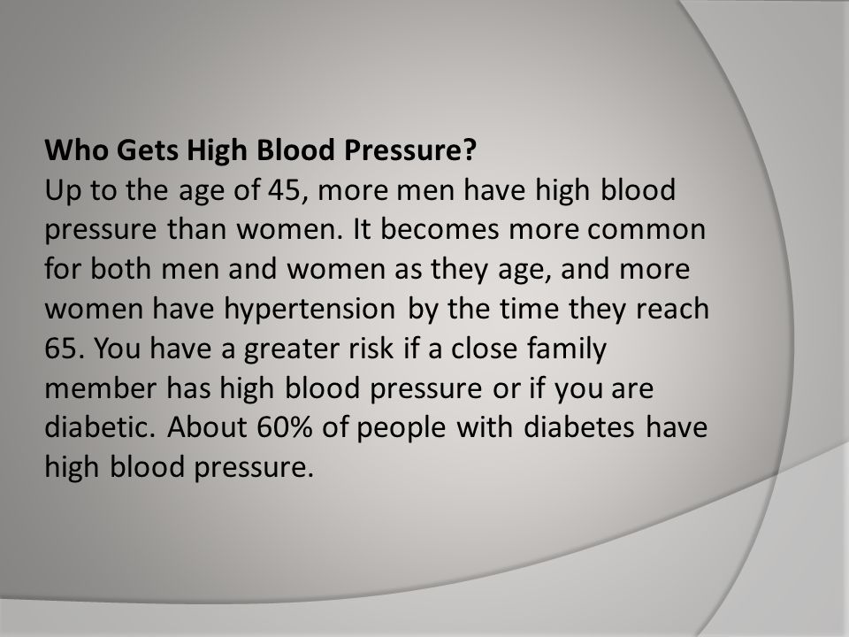 Who Gets High Blood Pressure