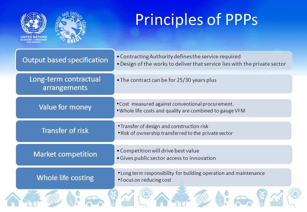 Principles of PPPs Output based specification