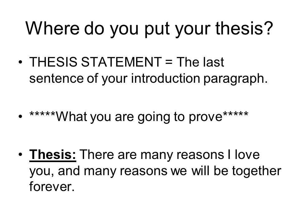 Where do you put your thesis