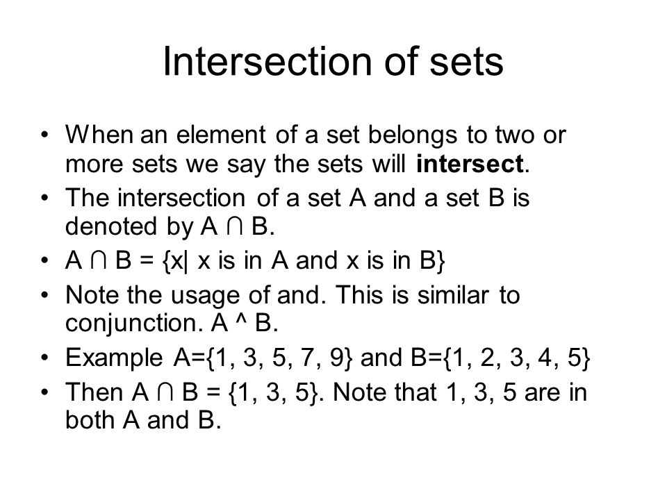 Intersection of Sets - Definition & Examples - Expii