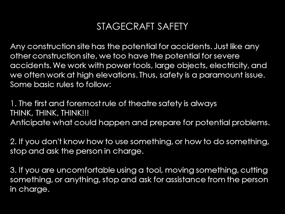 What are Stagecraft Safety Rules?