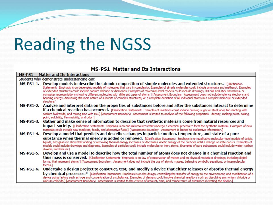 Reading the NGSS