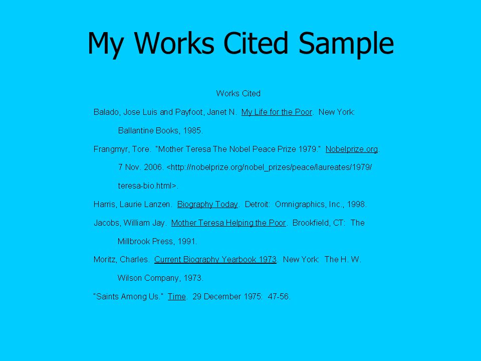 My Works Cited Sample