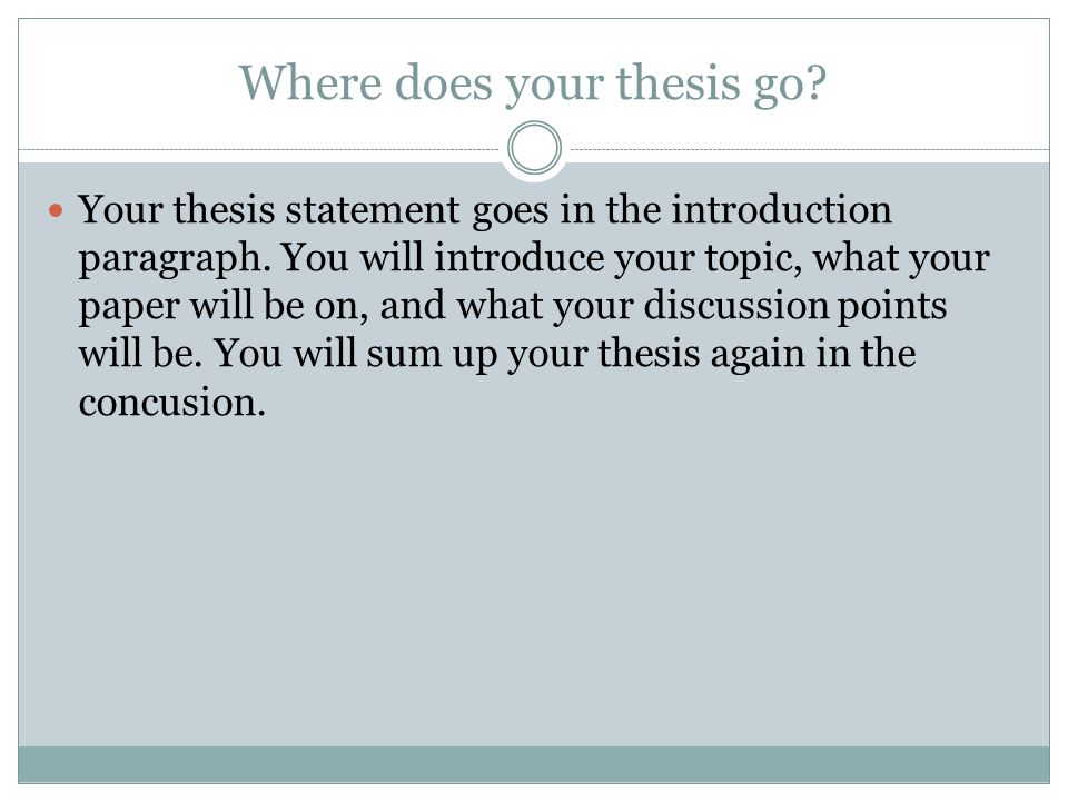 Where does your thesis go