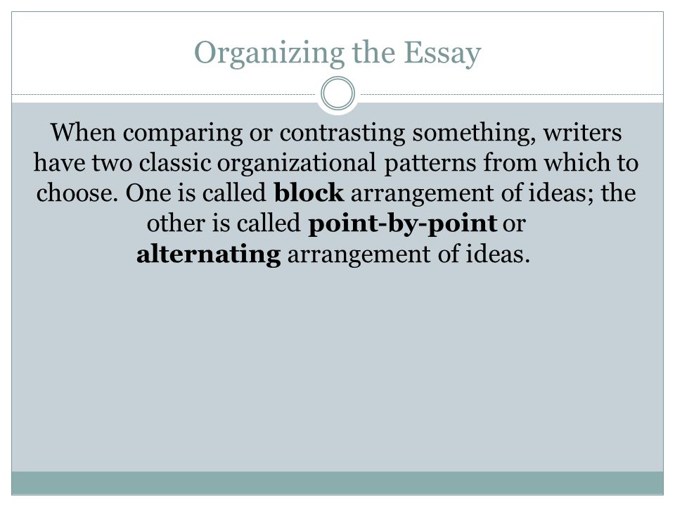 Organizing the Essay