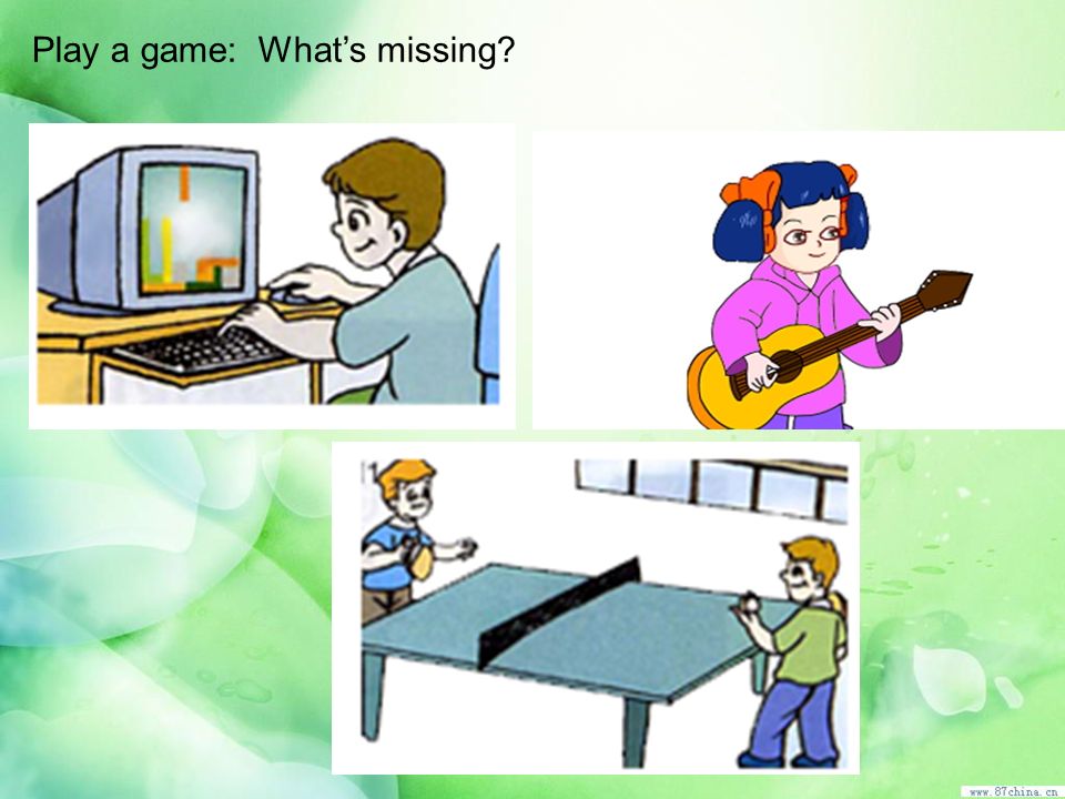 Play a game: What’s missing