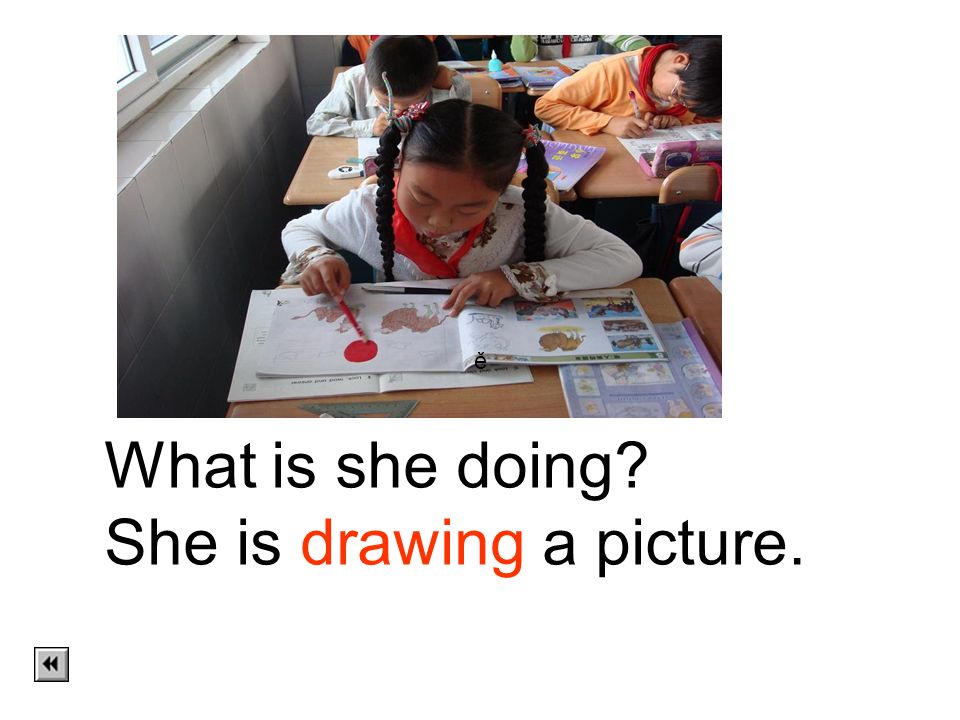 She is drawing a picture.