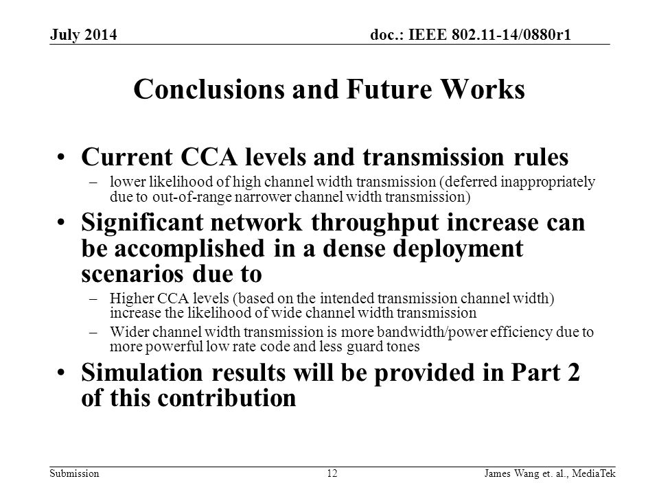 Conclusions and Future Works