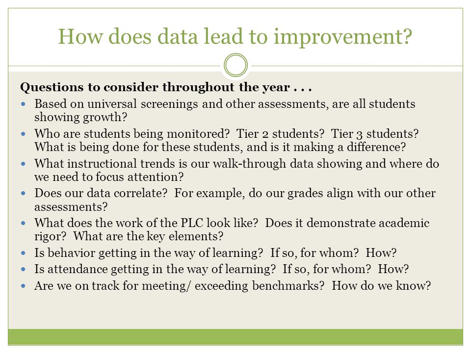How does data lead to improvement