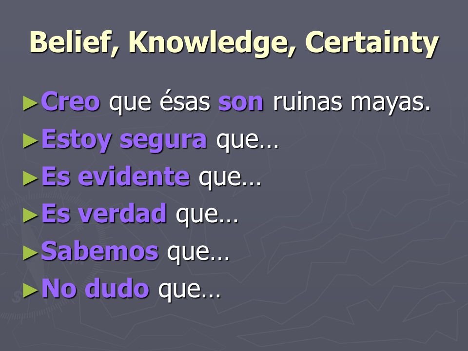 Belief, Knowledge, Certainty