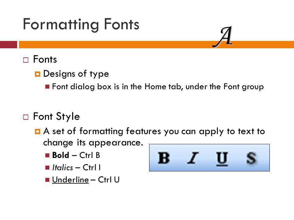 A Formatting Fonts Fonts Font Style Designs of type
