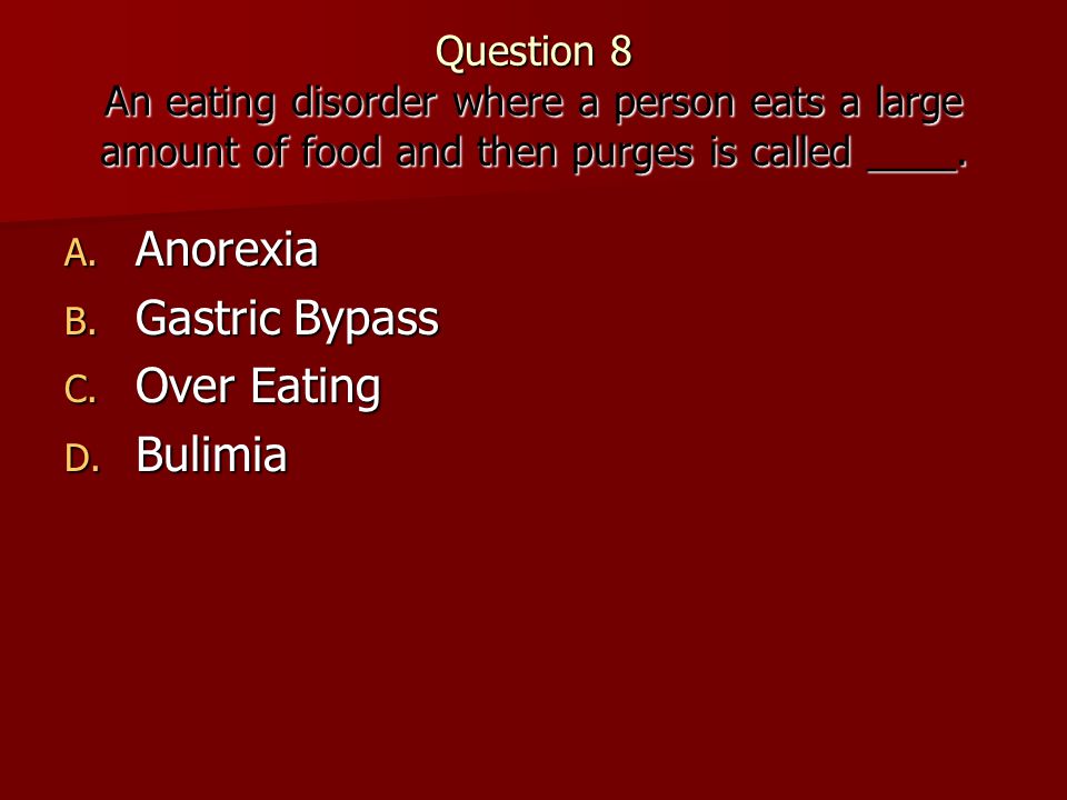 Anorexia Gastric Bypass Over Eating Bulimia